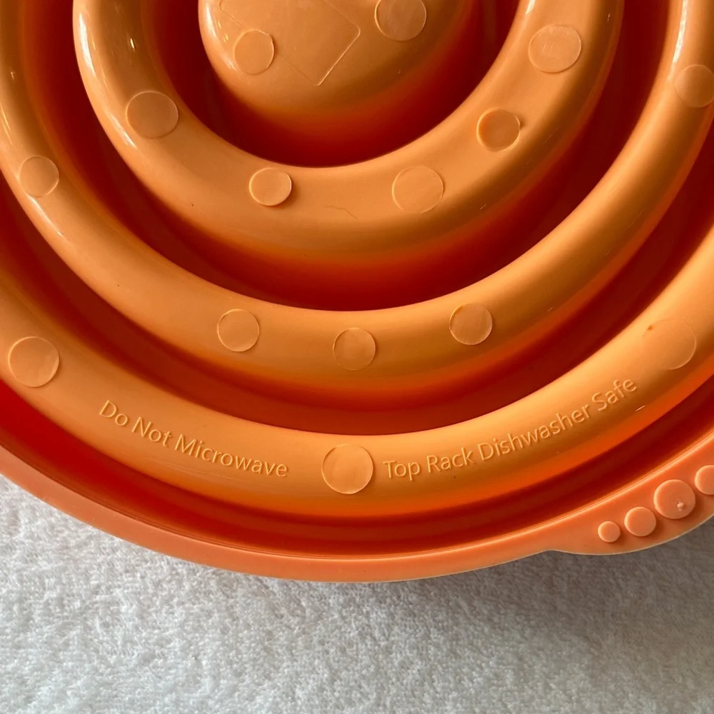 Outward Hound Orange and Purple Spiral Feeder Bowl